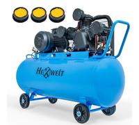Compresseur 150L / 200L Compresseur d'air 8 Bar, lubrifié à l'huile, 3000W / 5500W, 3 cylindres en fonte, 1/4", détendeur, manomètre, 2 sorties, pour atelier, garage et outils pneumatiques (150L)