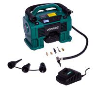 Compresseur sans fil 20V VPower - 11 bar - Prise allume-cigare 12V - 1 Batterie 2.0Ah, chargeur de batterie et 8 accessoires inclus