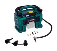 VONROC Compresseur à Batterie 20V et Prise Allume-Cigare 12V VPower - 11 Bar - 8 Accessoires Inclus (sans Batterie, ni Chargeur)