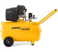 Compresseur à air 100L 10Bar 3CV 2200W Bi-cylindre 145 Psi, sur roues Ateliers et Chantiers VITO