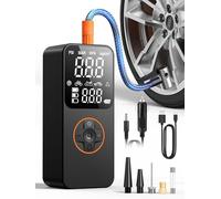 Compresseur à Air Portatif 160PSI, Gonfleur Pneus Voiture Sans Fil avec Batterie 6000mAh et Grand Écran Digital, Auto-Arrêt, Lampe LED Pompe à Air Électrique pour Voiture, Moto, Vélo, Ballon, Balles