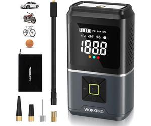 Compresseur A Air Portatif 7,2 V Workpro, Gonfleur Pneu Voiture Avec Batterie 2500 Mah, Gonfleur Electrique 150psi(10,3bar) 4 Modes De Gonflage Pour Pneus De Voiture Velo Ballon Moto Matelas Gonflable