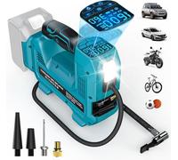 Compresseur à air Portatif pour Makita 18V batteries, Max. 11 bars, Gonfleur Auto avec Manomètre Digital, Pompe à Air pour Voiture
