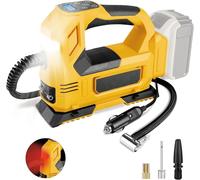 Compresseur à batterie 18 V (sans batterie), lumière LED portable -pompes à air portables -manomètre numérique, voitures électriques, motos, vélos, sport