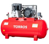 Compresseur à entraînement par courroie à huile cuve 270 L 5,5 kW / 7,5 Ch 10 bars 820 l/min 400V Torros TC2708210T
