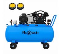 Compresseur à Huile HEXWELT 200L 5500W 8 Bar 730L/min Compresseur d’Air 2 Cylindres 230V