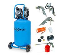 Compresseur à huile HEXWELT 50L 1500W 8 BAR - 2 cylindres, kit complet 5-en-1, professionnel