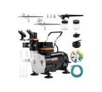 Compresseur Aérographe Professionnel, Kit Complet Double Action, 0,2/0,3/0,8 mm, pour Tatouage Maquillage Peinture