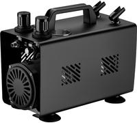 Compresseur aérographe Wiltec AS18TA 1/6 CV, compresseur d'air comprimé avec alimentation en air de 20-23 l/min, compresseur pour pistolet aérographe avec 2 décrochages, compresseur d'air avec manomèt