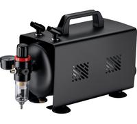 Compresseur aérographe Wiltec AS18TB 1/6 CV, compresseur d'air comprimé avec alimentation en air de 20-23 l/min, compresseur pour pistolet aérographe avec réservoir de 1 litre, compresseur d'air pour