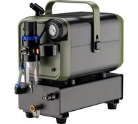 Compresseur aérographe Wiltec HS-679F 1/6 HP, compresseur d'air 28 l/min d'alimentation en air, compresseur pour pistolet aérographe avec support, compresseur d'air avec manomètre pour design aérograp