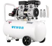 VEVOR Compresseur d'air 50 L – Sans huile, ultra silencieux, horizontal, moteur en cuivre