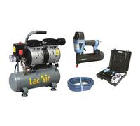 Compresseur d’air à piston 660 w Silent 6/6SH et agrafeuse cloueuse Lacmé