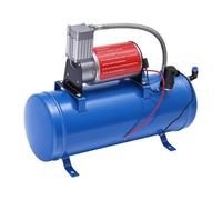 Compresseur d'air 12 V, 100 psi, compresseur d'air avec réservoir de 6 l, arrêt/démarrage automatique, moteur en cuivre, silencieux, tuyau de 3,8 m, pour voiture, vélo