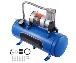 compresseur d'air 12 V avec réservoir de 6 L - Kit de compresseur d'air à corne de traction - 90-120 psi de pression de travail - Système de compresseur d'air intégré pour klaxon de traction - Pompage