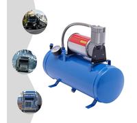 Compresseur d'air 12 V - Système avec réservoir de 6 l, 150 psi - Tuyau de 3,8 m - Pour klaxon de remorque et gonflage des pneus - Bleu