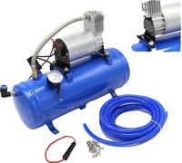 Compresseur d'air, 12V, capacité de 1,6 gallons, pression maximale de 100 psi, longueur de tuyau de 3,8 m, taille compacte