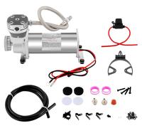 Compresseur d'air 12V - Pour suspension pneumatique et klaxons pneumatiques - 200 PSI - 200–300 W - 50 l/min - Compatible avec un réservoir d'air de 18,93 litres - Argent