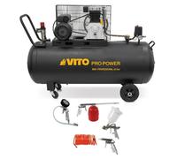 Compresseur d'air 200L 10Bar 3kW 400L/min + 5 Outils pneumatiques Kit Complet Gonflage Soufflage Peinture Garage Atelier VITO