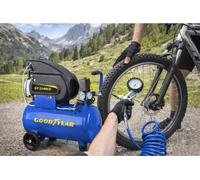 Compresseur d'air 24 Litres 8 bar 165L/min Manomètres Gonflage Soufflage Outils Pneumatiques GOODYEAR