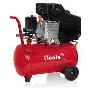Compresseur d'air 24L 8 bar 2CV 1.5KW 115 PSI Débit d'air max : 206 L/min 19.9Kg kG ITOOLS
