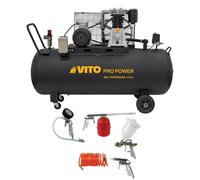 Compresseur d'air 300L 10Bar 4kW 500L/min + 5 Outils pneumatiques Kit Complet Gonflage Soufflage Peinture Garage Atelier VITO