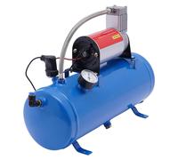 Compresseur d'air 6L - Compresseur de pneus portable pour voiture - Moteur en cuivre 12V DC - Faible vibration - Pour klaxon et clés à chocs - Bleu