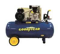 Compresseur d'air 10 bars Réservoir 100L à Courroie 3CV 2250W Débit air 350L/min GOODYEAR