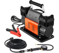 Compresseur d'air - Compresseur de pneus 12V double cylindre - Débit 300 L/min - Pression maximale 150 PSI - Portable & Offroad - Manomètre numérique & adaptateur - Pour voiture/SUV/camion/caravane