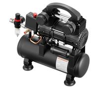 Compresseur d'air comprimé sans huile SucceBuy de 0,75 kW avec réservoir de 6 litres, fonctionnement silencieux, débit de 71 l/min à 6,2 bars, pression max. 8 bars, socle stable et poignée de transpor