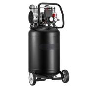 Compresseur d'air de 50 litres, 1,5 kW, débit de 113 litres par minute à 6,2 bars, pression maximale de 8 bars. Compresseur d'air sans huile, avec réservoir, monté sur roues pour faciliter le transpor