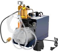Compresseur d'air haute pression PCP - Version légère, arrêt manuel - 1 800 W - 220 V - Refroidissement par eau - Moteur en cuivre - Compression à deux étages