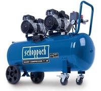 Compresseur d'air horizontal Scheppach HC100Si, 100L, 2200 W, 8 bars, Silencieux, 4 cylindres