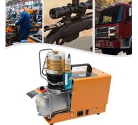 Compresseur d'air PCP - Haute pression - Pression 0-30 MPa - Moteur en cuivre 1,8 kW - 100 L/min - Arrêt automatique - Pour bouteilles ≤6,8 L - Prise UE - Orange/noir