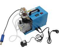 Compresseur d'air PCP - Pompe haute pression - 300 bars (30 MPa) - 1 800 W - 220 V, prise européenne - 100 l/min - 2 étages - Refroidissement par eau et par air - Bleu/argent