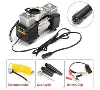 Compresseur d'air - Pompe à pneus 12V - Double cylindre - 150 PSI - Manomètre numérique - Arrêt automatique - Noir