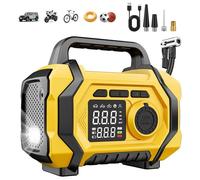 Compresseur d'air portable 12V Gonfleur de pneus voiture Pompe à Pneu électrique 25000mAh écran LCD 5 modes Lampe LED