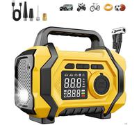 Compresseur d'air portable 150PSI - batterie 25000mAh, 5 modes - Pour voiture, moto, vélo, ballon, trottinette - LCD - Kit complet
