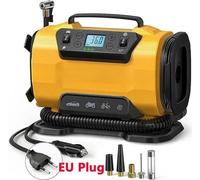 Compresseur d'air portable - Gonfleur de pneus AC/DC 110–230V - Pompe à air électrique - Gonflage rapide - Prise européenne - Pour voiture, moto, vélo, matelas