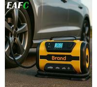 Compresseur d'air portable - Gonfleur de pneus/pompe à air - Double alimentation 110–230 V CA/CC - Pour voiture, bateau, vélo, matelas pneumatique