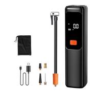 Compresseur d'air portable | Pompe à air portable pour pneus de voiture avec manomètre | Outil électrique avec adaptateur accessoires pour garage, moto, véhicule, vélo, ballons, jouets