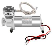 Compresseur d'air pour suspension pneumatique automobile - Compresseur d'air 12V - Haute pression 200 PSI - Puissance de 300W - Débit de 50 L/min - Universel pour voitures - Argent