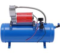Compresseur d'air pour voiture - Compresseur 12 V CC - 23 A - Réservoir de 6 l - 150 PSI - Tuyau de 3,8 m - Bleu
