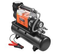 VEVOR Compresseur d'air robuste 12 V, gonfleur de pneus portable 180 L/min, kit de gonflage de pneus réservoir 6 L, 10,3 bar, avec manomètre numérique, pour camions, voitures, SUV, 4 x 4, camping-car