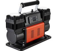 Compresseur d'air robuste à deux cylindres, gonfleur de pneus portable à arrêt automatique 300 l/min, pompe à air tout-terrain 12 V 150 PSI avec écran LCD numérique et adaptateurs pour camions, voitur