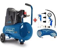 Compresseur d'air Scheppach HC30o, 24L, 110 W, 8 bars, Avec 13 accessoires
