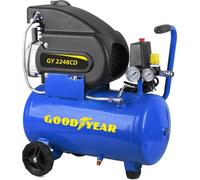 Compresseur d'air Silencieux 24 Litres 8 bar 2CV 1.5KW 115 PSI GOODYEAR