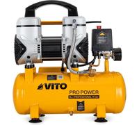 Compresseur d'Air Silencieux 8L Sans Huile 8 bar 1,5 CV / 1,1 kW Gonfleur Electrique Portatif Voiture VITO