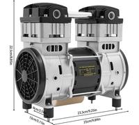 Compresseur d'air - Tête de pompe - 1500 W - Moteur en cuivre pur - 220 V - 140 l/min - Avec silencieux - Rouge/Noir