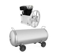 Compresseur d'air, tête de pompe, 2 cylindres, poulie, 8 bar, 420 l | Entraînement par poulie pour un raccordement flexible du moteur - Construction compacte pour une installation peu encombrante